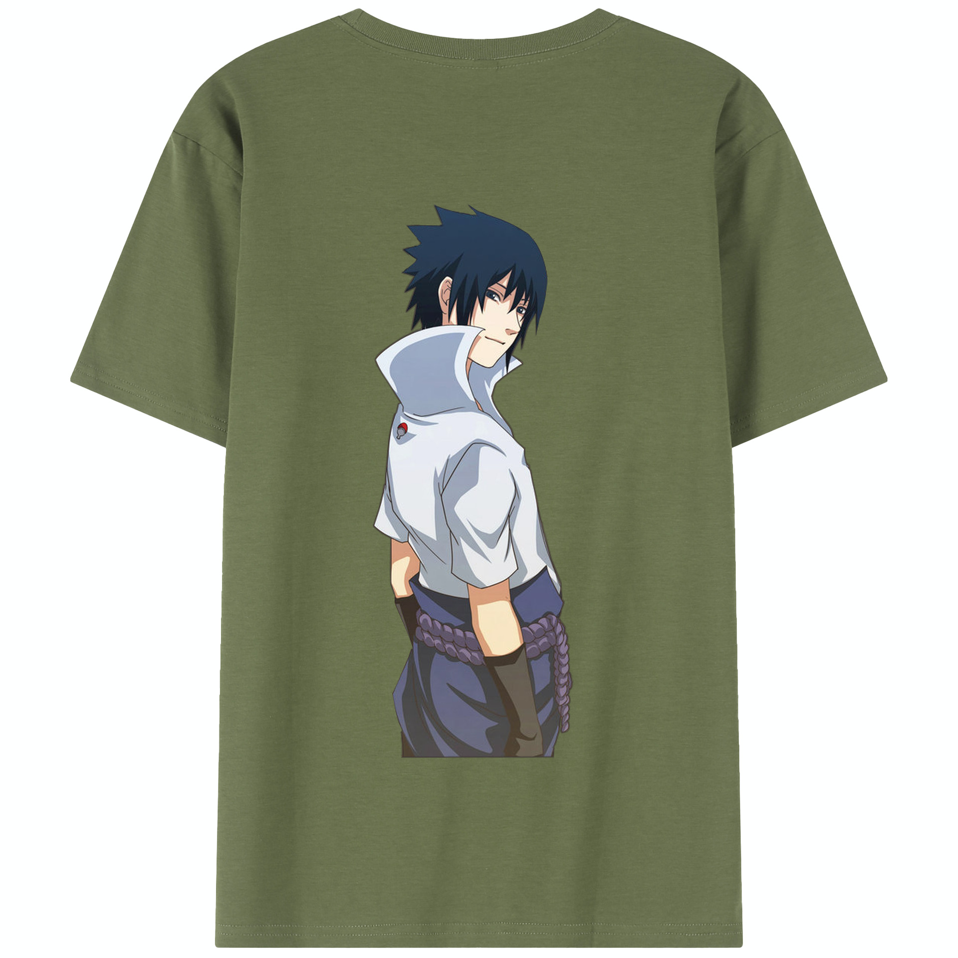 （画像用） NARUTO -ナルト- うちは サスケ Uchiha Sasuke 綿100％半袖Tシャツ（背面プリント）